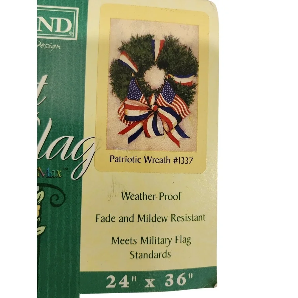 Toland Patriotic New Wreath Art Flag 24x36 USA Americana Outdoor Garden July 4th